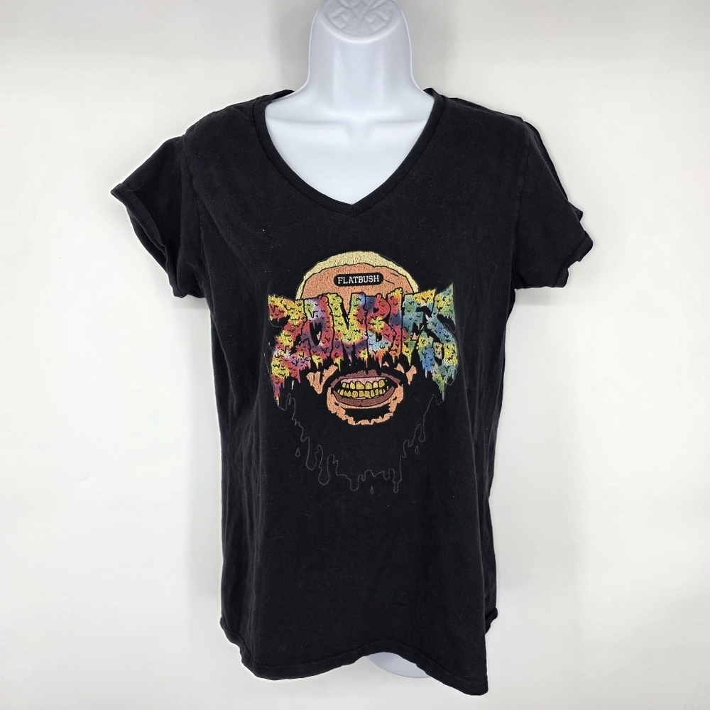 Flatbush Zombies Shirt XL Ladies Black V-Neck Graphic Tee Hip Hop Beast Coast